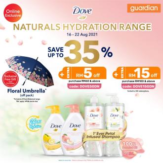 Guardian Online Dove Naturals Hydration Promotion Up To 35% OFF (16 August 2021 - 22 August 2021)