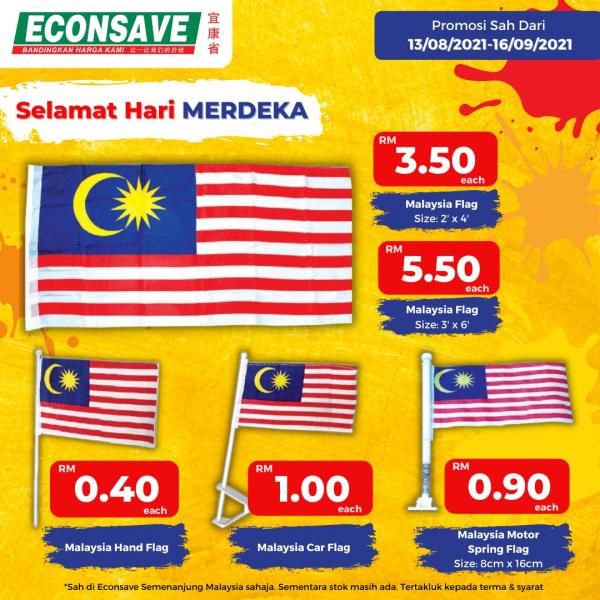 Econsave Merdeka Malaysia Flag Promotion (13 August 2021 - 16 September 2021)