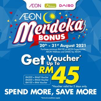 AEON Merdeka Bonus FREE Voucher Promotion (20 August 2021 - 31 August 2021)