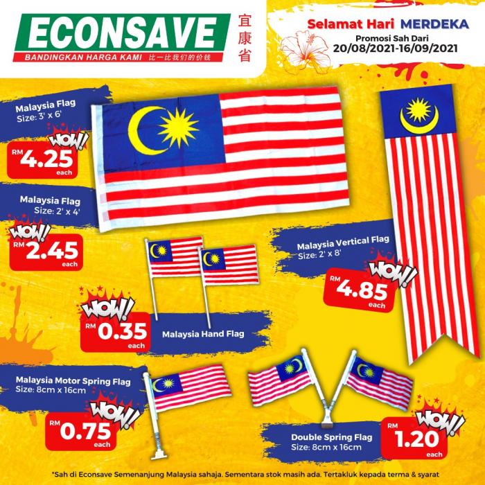 Econsave Merdeka Malaysia Flag Promotion (20 August 2021 - 16 September 2021)