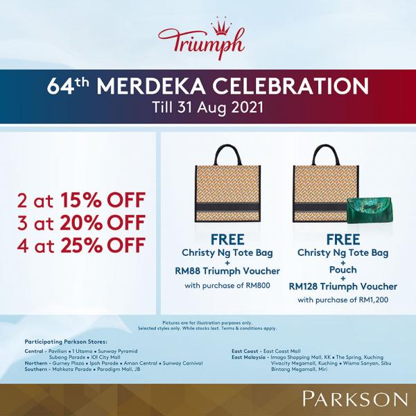 Parkson Triumph Merdeka Promotion (valid until 31 August 2021)
