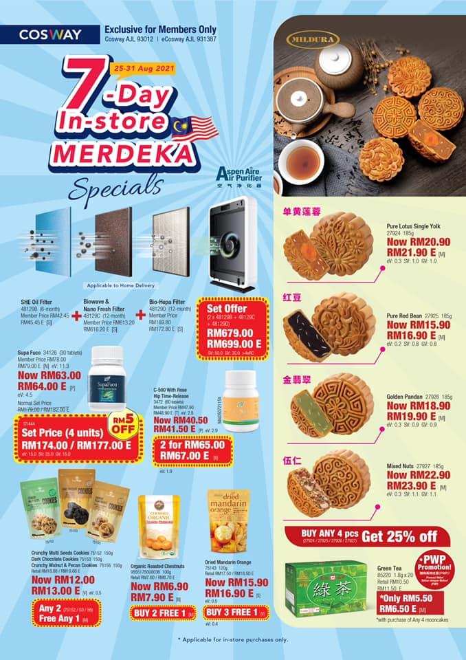 Cosway 7-Day In-Store Merdeka Promotion (25 August 2021 - 31 August 2021)