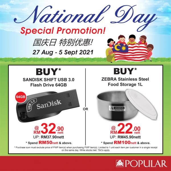 POPULAR National Day Special Promotion (27 August 2021 - 5 September 2021)