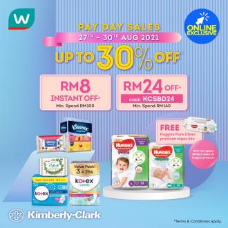 Watsons Online Kimberly-Clark Pay Day Sale Up To 30% OFF & FREE Promo Code (27 August 2021 - 30 August 2021)