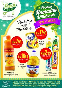 Pasaraya Fresh Grocer Ramadan Al-Mubarak Promotion (18 May 2018 - 3 June 2018)