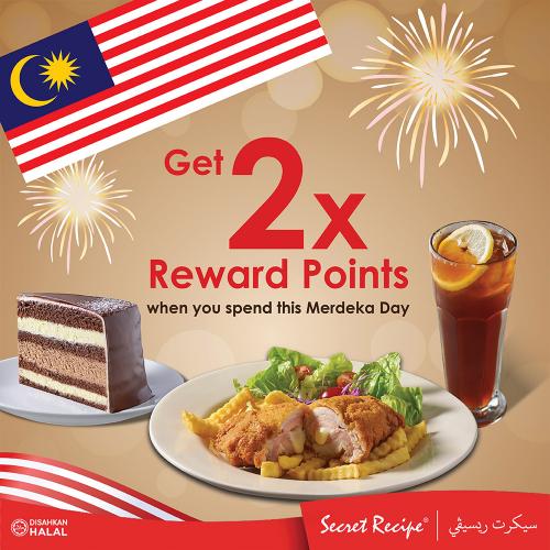 Secret Recipe Merdeka Day 2x Reward Points Promotion (31 August 2021)