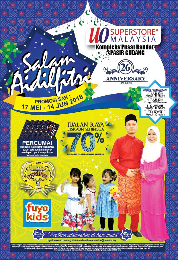 UO SuperStore Salam Aidilfitri Promotion at Pasir Gudang (17 May 2018 - 14 June 2018)