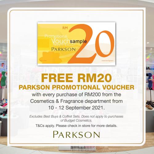 Parkson FREE Voucher Promotion (10 September 2021 - 12 September 2021)