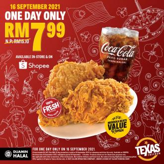 Texas Chicken Malaysia Day Promotion at In-Store & Shopee (16 Sep 2021)