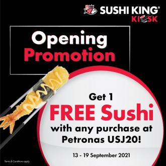 Sushi King Kiosk Petronas USJ20 Opening Promotion FREE Sushi (13 September 2021 - 19 September 2021)