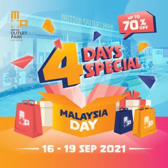 Mitsui Outlet Park Malaysia Day Sale Up To 70% OFF (16 September 2021 - 19 September 2021)