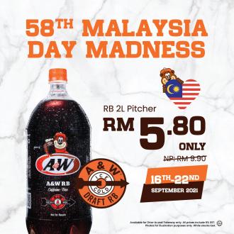 A&W Malaysia Day Promotion RB 2L Pitcher @ RM5.80 (16 September 2021 - 22 September 2021)