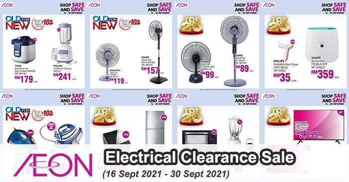 AEON Electrical Clearance Sale Up To 70% OFF (16 Sep 2021 - 30 Sep 2021)