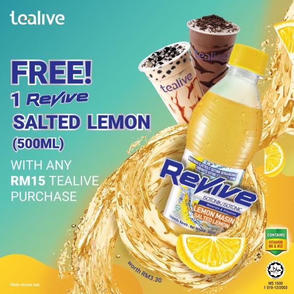 Tealive FREE Revive Salted Lemon Promotion