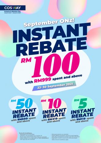 Cosway September Onz Instant Rebate Promotion (22 Sep 2021 - 30 Sep 2021)