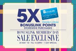 Parkson Bonuslink Members Day Promotion (24 May 2018)