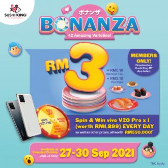 Sushi King Bonanza Promotion Sushi for RM3.18 (27 September 2021 - 30 September 2021)