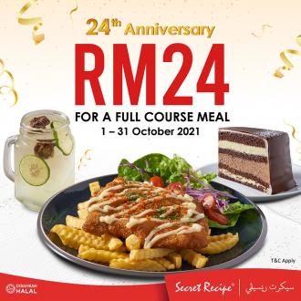 Secret Recipe 24th Anniversary Full Course Meal @ RM24 Promotion (1 Oct 2021 - 31 Oct 2021)