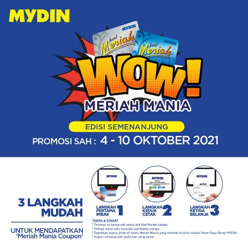 MYDIN Meriah Mania Coupons Promotion (4 October 2021 - 10 October 2021)