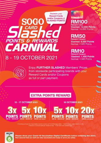 SOGO Card Slashed Points & Rewards Carnival Promotion (8 October 2021 - 19 October 2021)