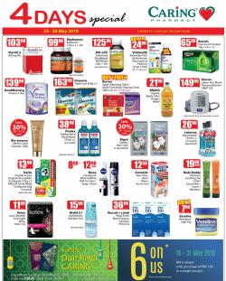 CARiNG PHARMACY 4 Days Special Promotion (25 May 2018 - 28 May 2018)