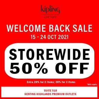 Kipling Welcome Back Sale 50% OFF at Genting Highlands Premium Outlets (15 October 2021 - 24 October 2021)