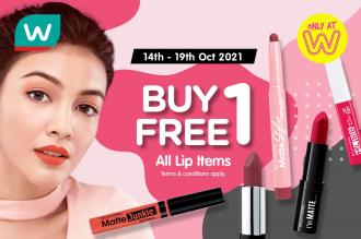 Watsons Silkygirl Lip Items Buy 1 FREE 1 Promotion (14 October 2021 - 19 October 2021)