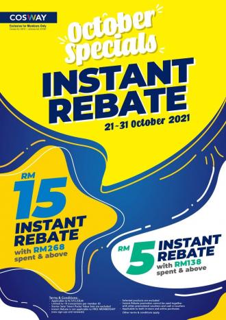 Cosway October Instant Rebate Promotion (21 October 2021 - 31 October 2021)