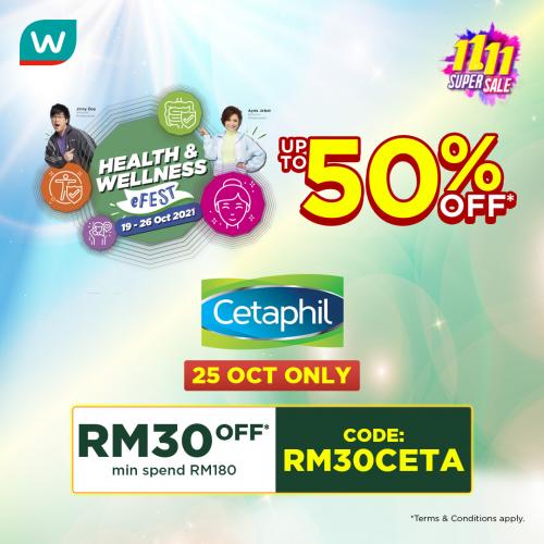 Watsons Online Cetaphil Sale Up To 50% OFF & FREE Promo Code (25 October 2021)