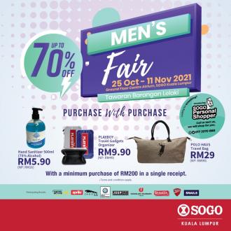SOGO Kuala Lumpur Men's Fair Sale Up To 70% OFF (25 October 2021 - 11 November 2021)