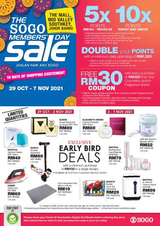 SOGO The Mall Mid Valley Southkey Members Day Sale Catalogue (29 October 2021 - 7 November 2021)