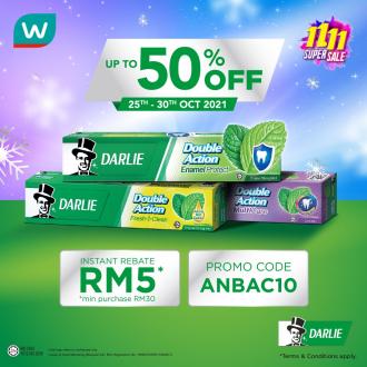 Watsons Darlie Promotion Up To 50% OFF (25 October 2021 - 30 October 2021)