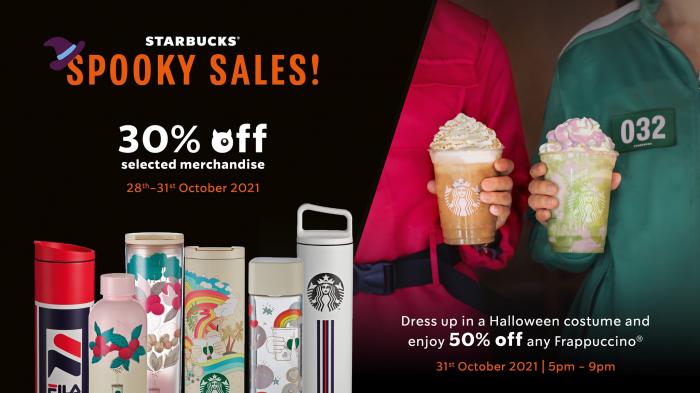 Starbucks Halloween Party & Spooky Sale 30% OFF Merchandise (28 October 2021 - 31 October 2021)
