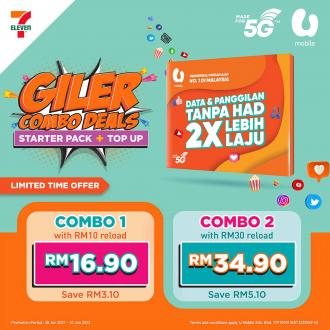 7 Eleven U Mobile Giler Combo Deals Promotion (28 Jan 2021 - 31 Jan 2022)