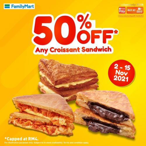 FamilyMart ShopeePay Croissant Sandwich 50% OFF Promotion (2 November 2021 - 15 November 2021)
