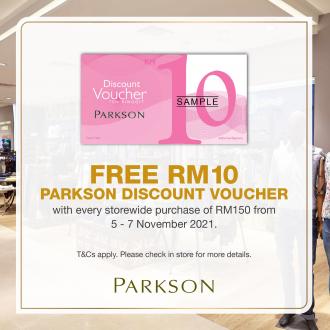 Parkson FREE Voucher Promotion (5 November 2021 - 7 November 2021)