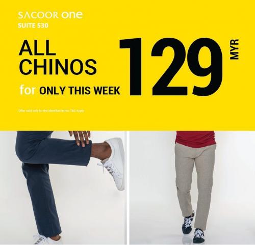 Sacoor One Special Sale All Chinos @ RM129 at Johor Premium Outlets (8 November 2021 - 14 November 2021)