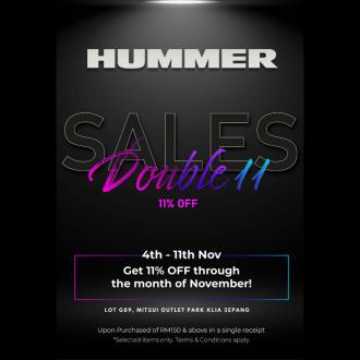 Hummer 11.11 Sale 11% OFF at Mitsui Outlet Park (4 November 2021 - 11 November 2021)