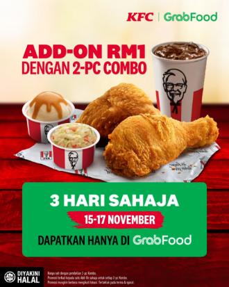 KFC GrabFood Add-On RM1 Promotion (15 November 2021 - 17 November 2021)