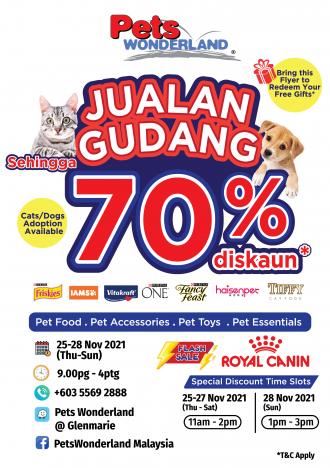Pets Wonderland Warehouse Sale Up To 70% OFF (25 Nov 2021 - 28 Nov 2021)
