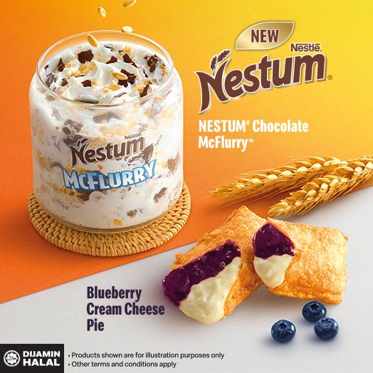 McDonald's NESTUM Chocolate McFlurry & Blueberry Cream Cheese Pie