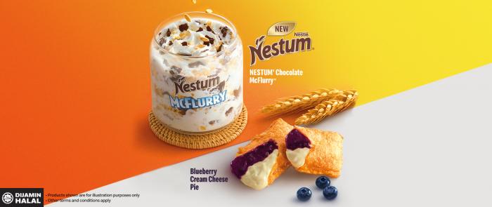 McDonald's NESTUM Chocolate McFlurry & Blueberry Cream Cheese Pie