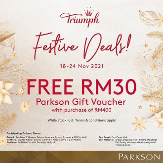 Parkson Triumph Christmas Promotion FREE Gift Voucher (18 November 2021 - 24 November 2021)