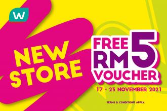 Watsons New Stores Opening Promotion FREE RM5 Voucher (17 November 2021 - 23 November 2021)