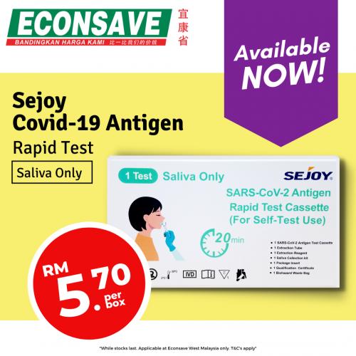 Econsave Sejoy Covid-19 Antigen Rapid Test @ RM5.70 Promotion