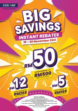 Cosway Big Savings Promotion Up To RM50 Instant Rebate (19 November 2021 - 30 November 2021)
