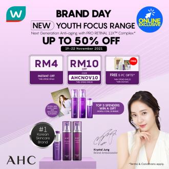 Watsons Online AHC Brand Day Sale Up To 50% OFF & FREE Promo Code (19 November 2021 - 22 November 2021)