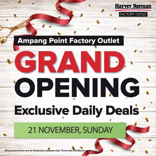 Harvey Norman Factory Outlet Ampang Point Opening Promotion Daily Deals (21 November 2021)