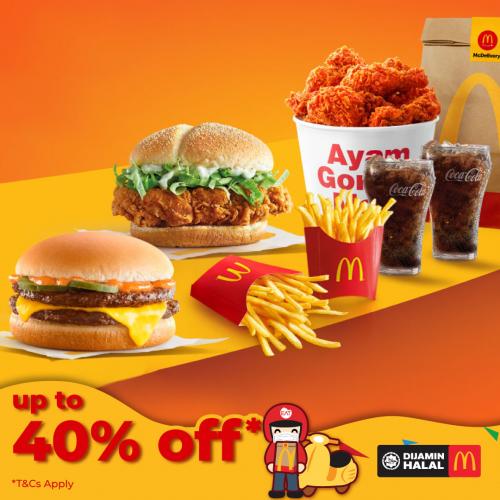McDonald's DeliverEat Promotion Up To 40% OFF (valid until 31 December 2021)