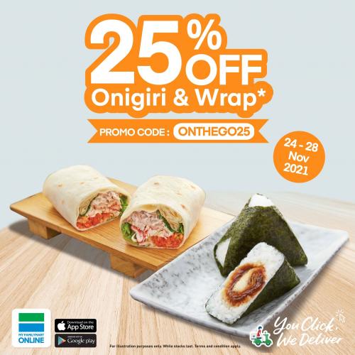 FamilyMart Online Onigiri & Wrap 25% OFF Promotion (24 November 2021 - 28 November 2021)